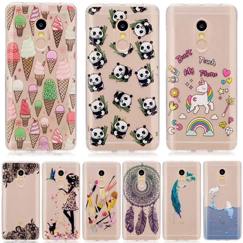 Cute For Xiaomi redmi note 3 4 Case Clear Panda Cat Campanula Fashion Girl Back Cover for Redmi 3S Cases Transparent |