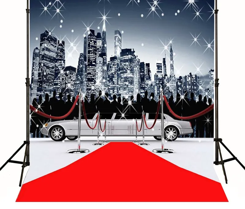 

Red Carpet Limousine Bustling City Model photo backdrop Vinyl cloth High quality Computer printed children Backgrounds