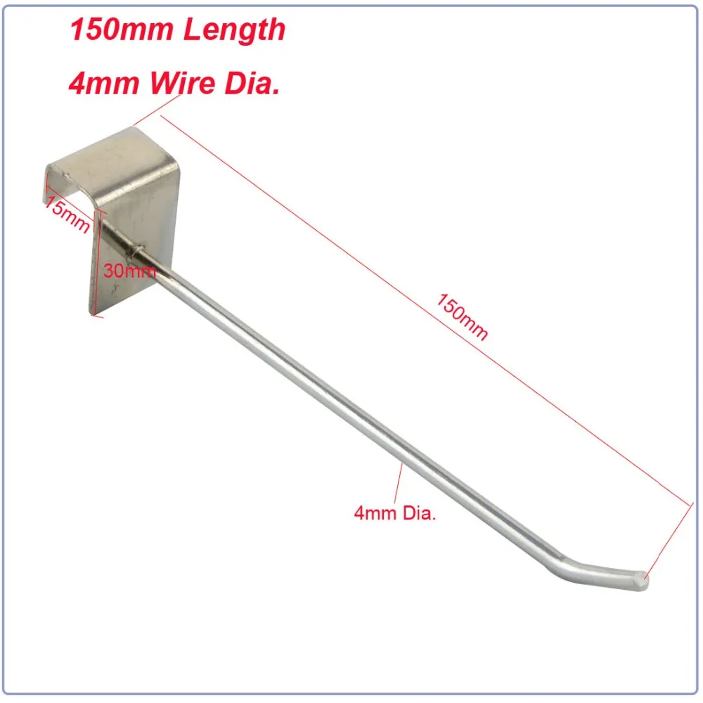 20 штук 50 мм Длина перехватчики отображения Slatwall 4 мм провод Dia. Стеллаж для выставки товаров крючки для полки супермаркета подходит для 15x30 мм трубы квадратного сечения
