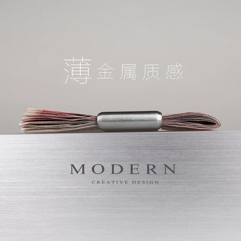 

Modern - Brand New 2016 Genuine Leather Money Clip Clamp Slim Pocket Wallet Purse Cash Holder Card Organizer Men Women Wallets