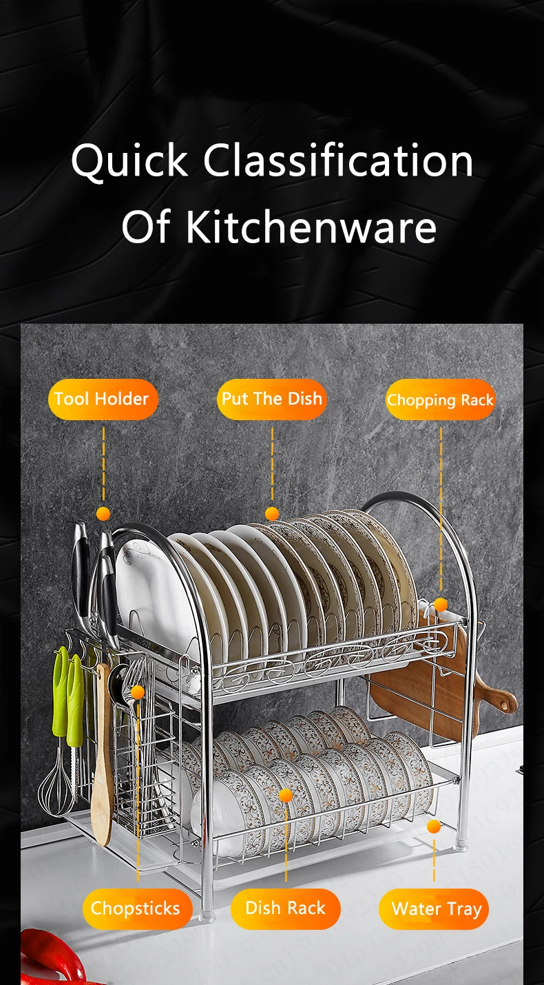 2/3 Слои Многофункциональный Нержавеющая сталь блюдо сушильный шкаф-органайзер для кухни сушилка для посуды стеллаж для хранения посуда сушки полка