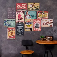 Готовка еда Кофе напиток стиль оловянный знак бар паб кафе ресторан домашний Настенный декор Ретро металлический художественный плакат