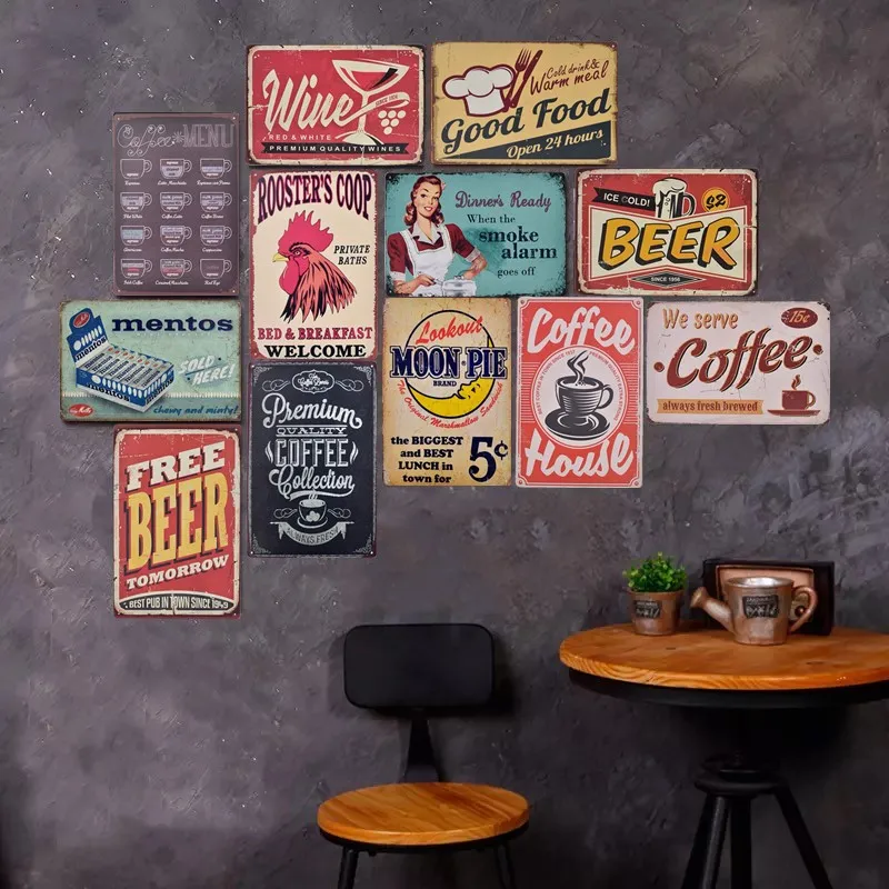 

COOK FOOD COFFEE DRINK STYLE Tin Sign Bar Pub Cafe Restaurant Home Wall Decor Retro Metal Art Poster