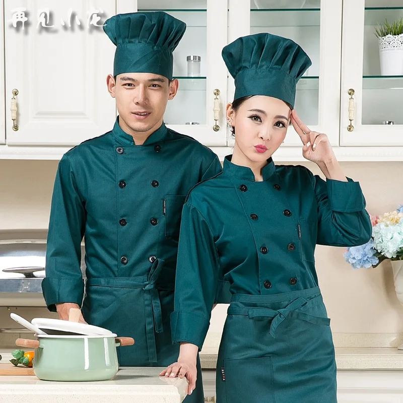 

New Arrival Adult Cook Suit Men's Long-sleeve Uniform Clothes Male Kitchen Jacket Clothes Hotel Restaurant Work Wear B-5547