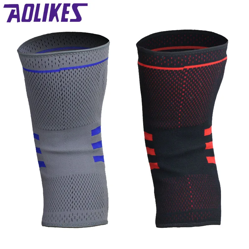 AOLIKES 1 قطعة كرة السلة دعامة الركبة ضغط دعامة الركبة حامي الإصابة الانتعاش الكرة الطائرة اللياقة البدنية الرياضة السلامة