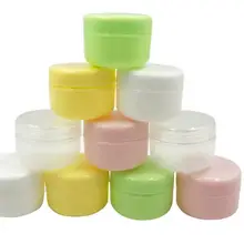 10 шт./лот 20 г бутылки для многоразового использования Пластик Пустая палитра банка для пищевых продуктов путешествия крем для лица/лосьон/Косметические контейнер 5 цветов