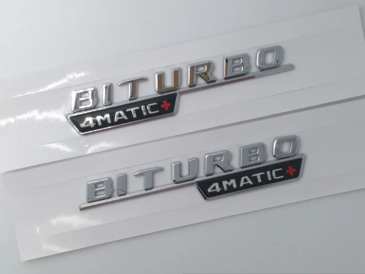 Матовый черный хром Turbo 4matic Biturbo 4matic+ эмблема на КРЫЛО боковой Supercharge логотип для автомобильного стайлинга Стикеры для Mercedes Benz