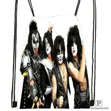 Custom KISS-Monster-походная сумка на шнурке милый рюкзак для детей(черная спинка) 31x40 см#20180611-02-68