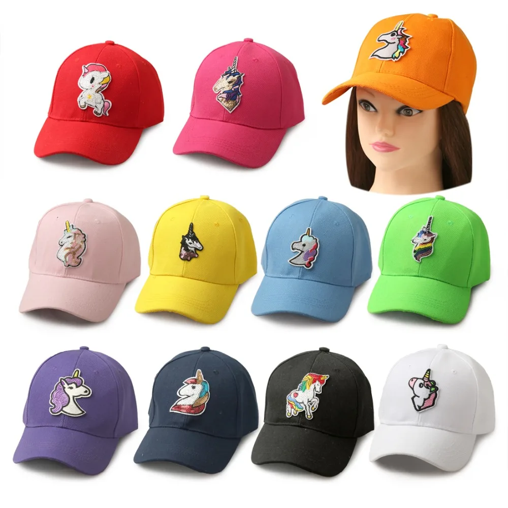 

Summer Unicorn Caps with Sequined Patch Hip-Hop Men&Women Unicorn Baseball Cap