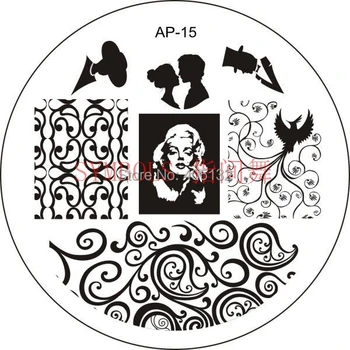 

Free Shipping 25pcs/lot AP-Series Round Shape High Quality Blue Film Nail Art Stamping Image Plate Stainless Stamping Plate