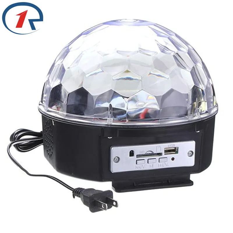 ZjRight хрустальный шар RGB 6 Вт * 3 светодиодный USB музыкальный пульт дистанционного