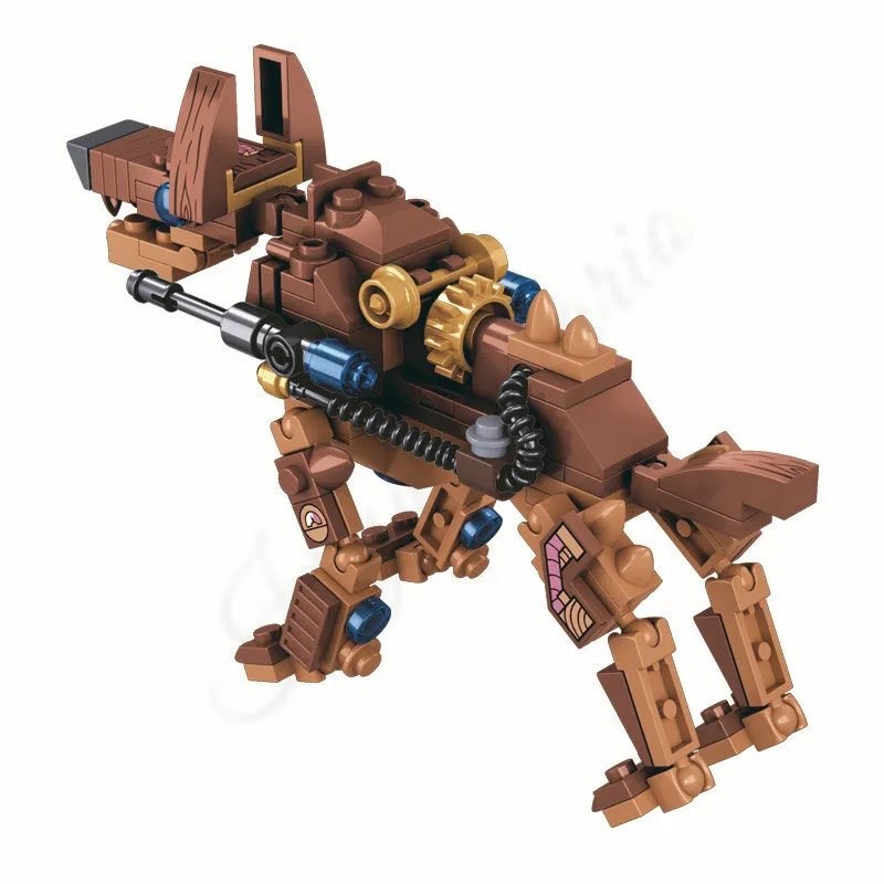 Steam Age Series Steampunk Dog Building Blocks DIY Model Bricks Assembled Educational Toys Children Gifts Compatible logo | Игрушки и