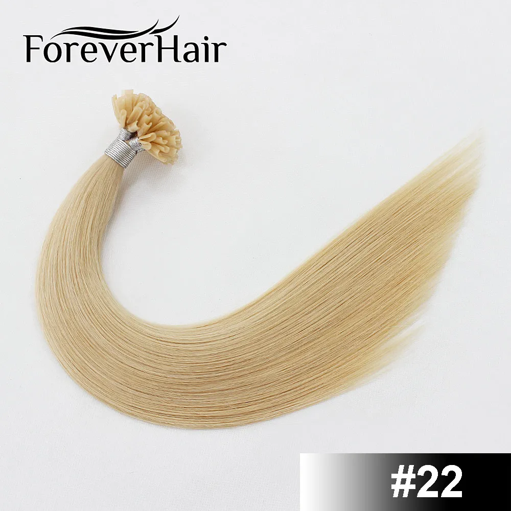 Волос навсегда 0,8 г/локон 1" 18" 2" Реми кончик ногтя натуральные волосы расширение прямой Fusion Кератин предварительно таможенного волос 40 г/pac - Цвет: #22