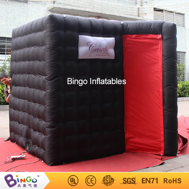 

Customized 3.4X3X2.4 meters inflatable photo booth High quality white interior black exterior Inflatable Photobooth toy tent