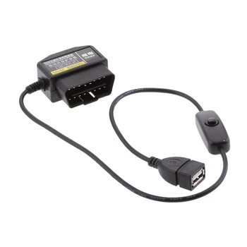 

OBD II USB Auto Power Charging Cable 16 Pin OBD 2 Connector Car Charger for GPS DVR Phone Camera