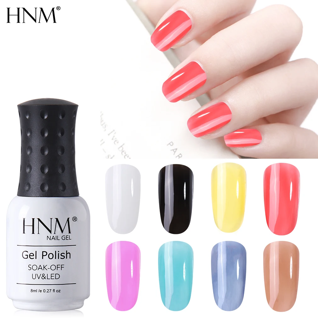 HNM 8 мл неоновый глиттер УФ светодиодный штамповочный 12 чистых цветов Эмаль Гель
