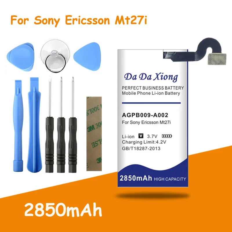 

Free shipping 2850mAh AGPB009-A002 Li-ion Phone Battery for Sony Ericsson Xperia MT27 MT27i Replacement batteries + free tools