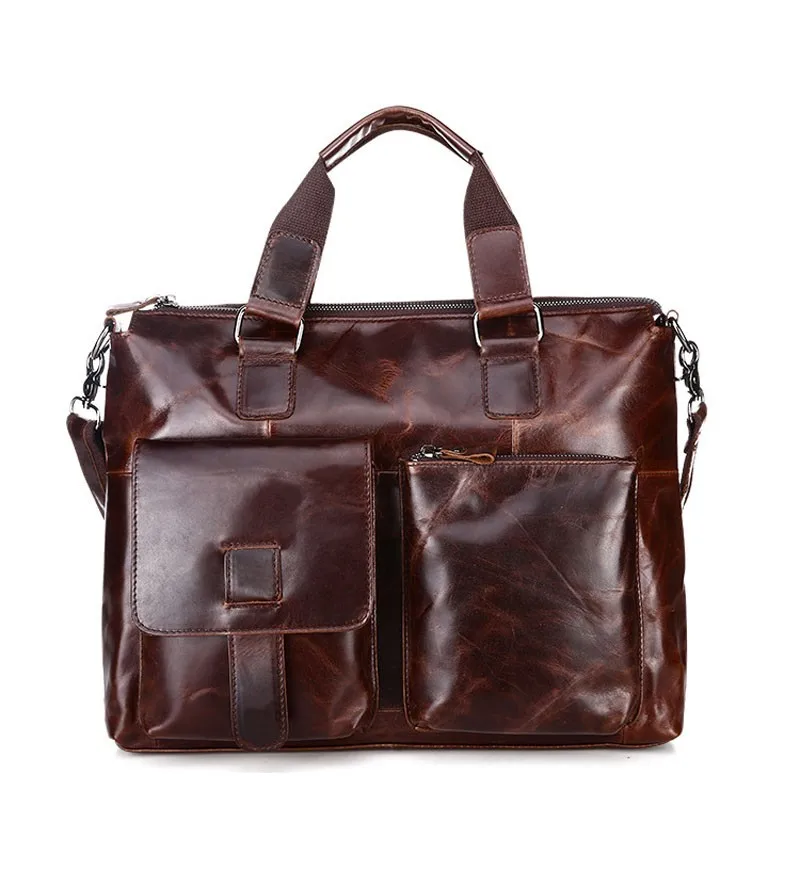 Сумки на плечо из натуральной воловьей кожи, европейская популярная мужская деловая сумка-мессенджер, портативный портфель для ноутбука, большая сумка 14 дюймов