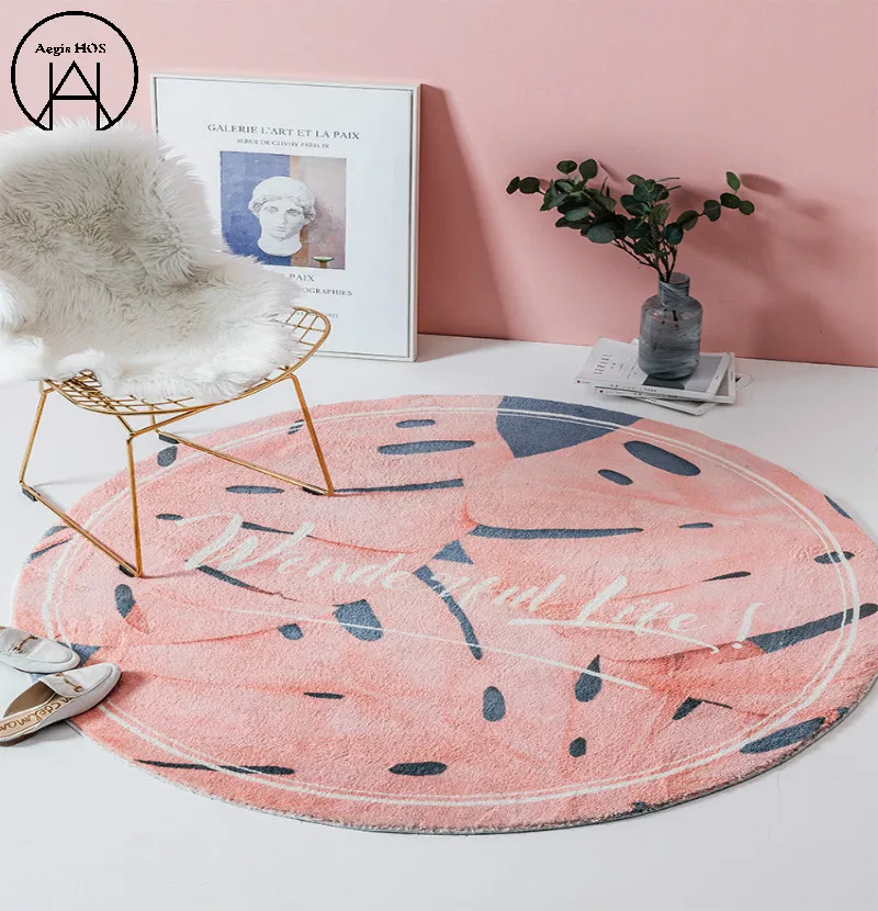

Nordic Thick Cashmere Soft Round Carpet Round Chair Mats Rugs Carpets Area Rug Kids Room Carpet Christmas Decoration