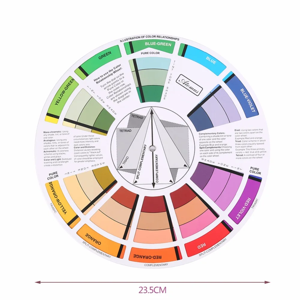 Professional-Tattoo-Nail-Pigment-12-Color-Wheel-Paper-Card-Supplies-Three-tier-Design-Mix-Guide-Round (5)