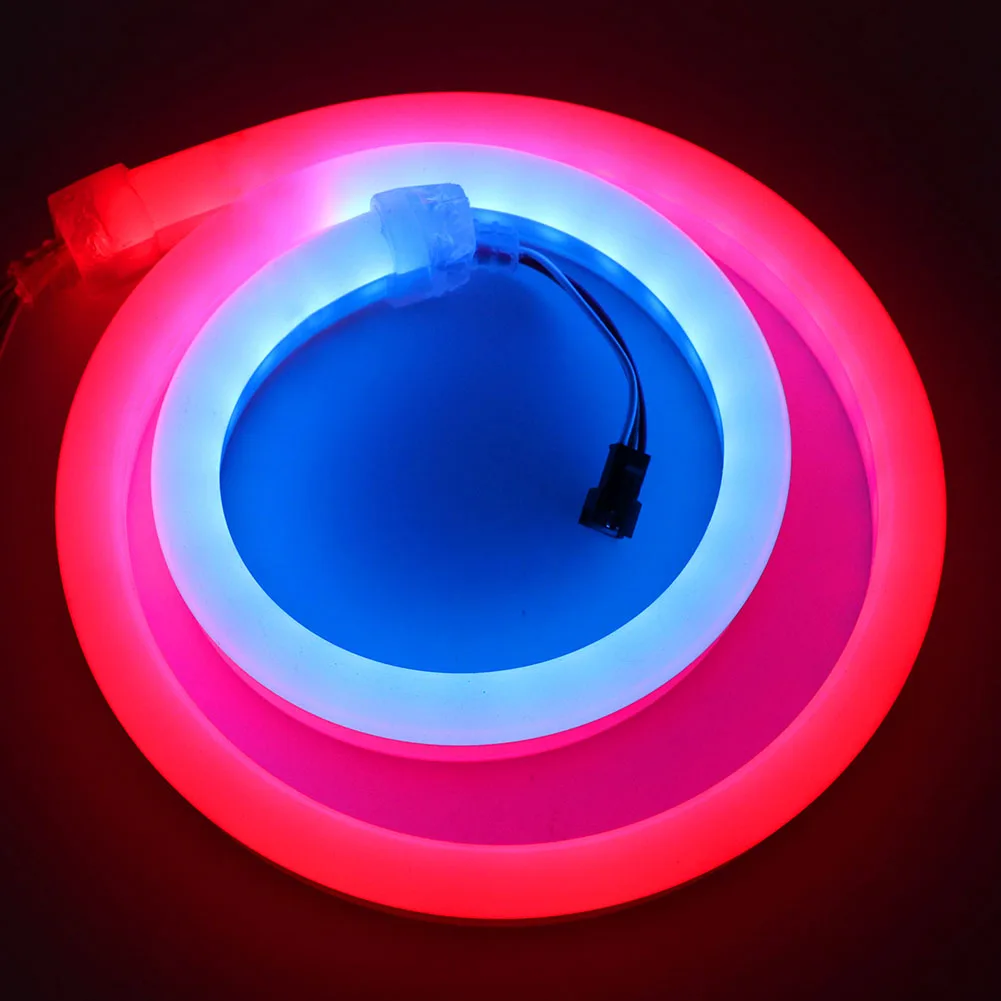 Неоновая Светодиодная лента 1 м 2 5 10 20 RGB в пост. Тока 12 В 24 WS2812B WS2811 SK6812