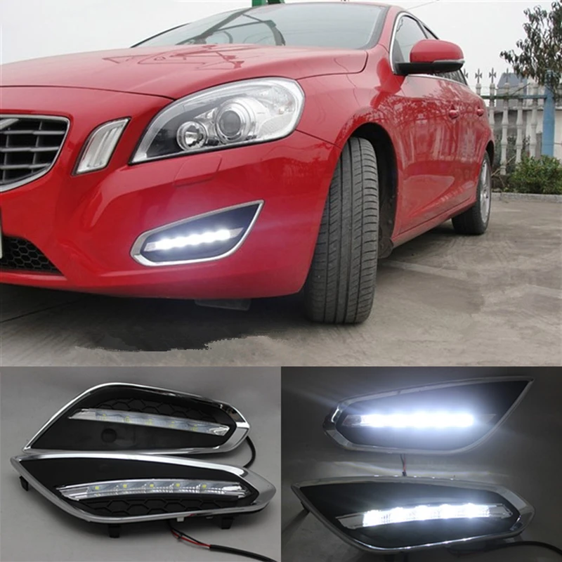 

1 Set LED Daytime Running Light With Auto Light-Off Function Waterproof ABS Cover LED DRL Lamp For Volvo S60 V60 2011 2012 2013
