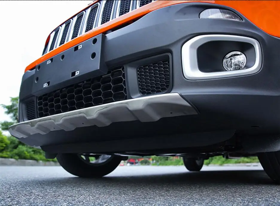 

JINGHANG Stainless steel Front + Rear Bumper Protector Guard Skid Plate Fit For Jeep Renegade 2015 2016 2017 2018
