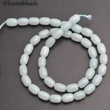 Натуральный чистый цвет Амазонит баррель барабан форма камня свободные бусины материал для изготовления украшений 5 нитей в партии