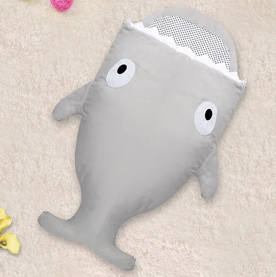 Милый детский спальный мешок с изображением акулы из мультфильма «маленькая ракушка», детская кровать, зимнее Пеленальное Одеяло для младенцев, конверт для постельных принадлежностей, для малышей - Цвет: 3
