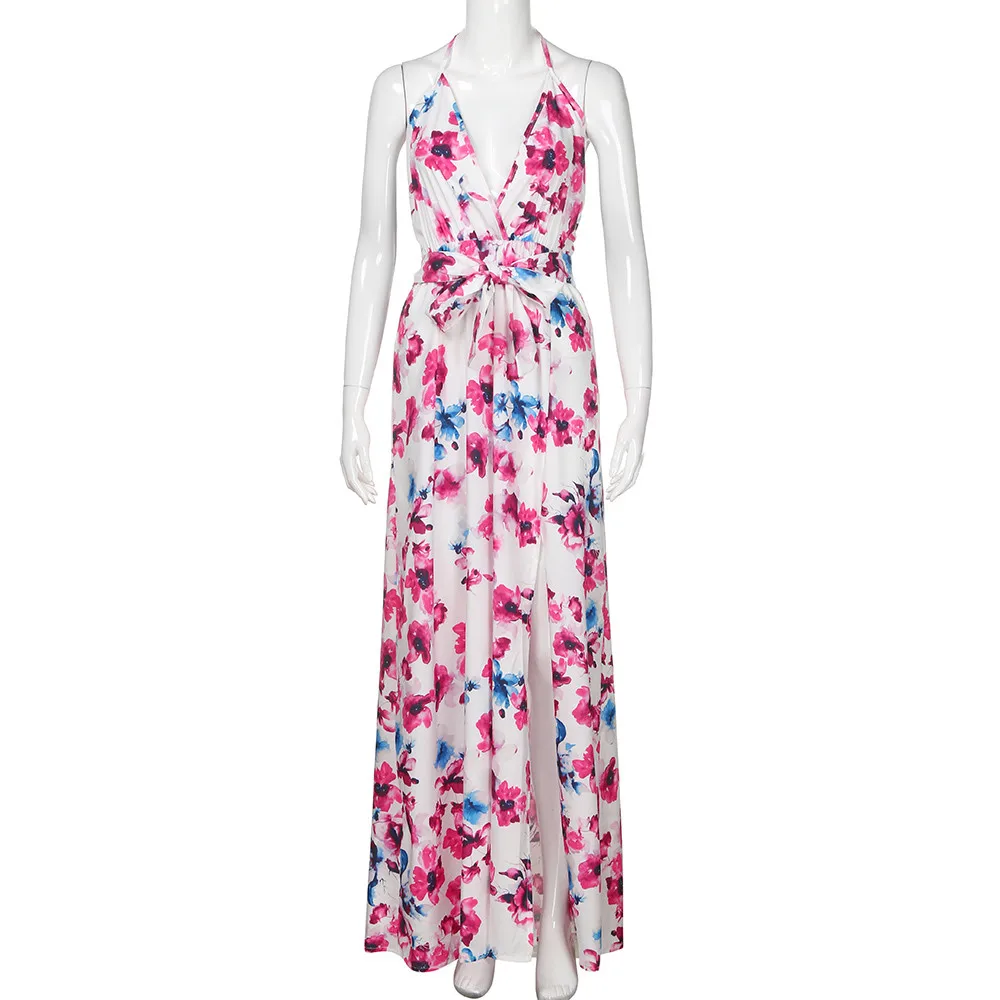 

JAYCOSIN summer dress Bohemian style Mom Me Lady Floral Print Sleeveless Flower Dress Family Outfits Clothes vestidos de festa