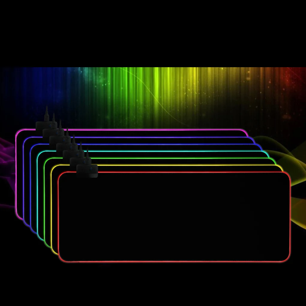 Коврик для мыши 7 LED RGB Light 14 режим освещения светящийся коврик Нескользящая