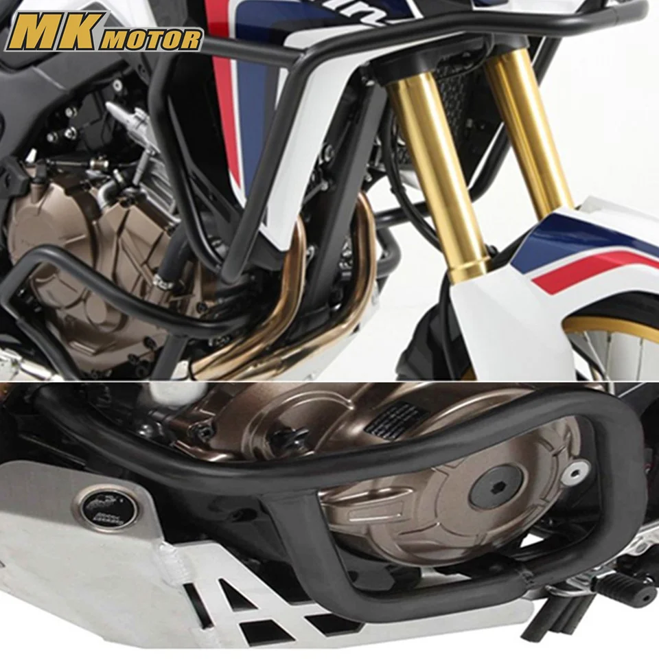 

For HONDA CRF1000L (African Twins) 2016-2019 Motorcycle Upper & Lower Crash Bar Engine Guard Engine Bumpers Engine Protector