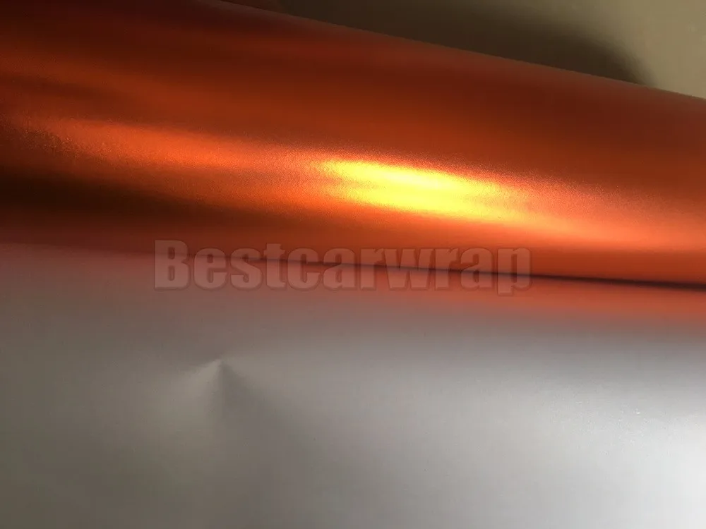 ORANGE MATTE CHROME SATIN CAR WRAPPING FILM WITH AIR FREE graphics apa vivid wrap foile stickers (1)