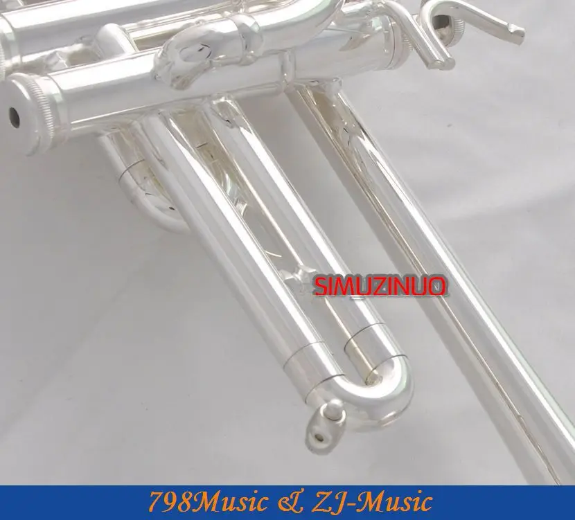 Профессиональные посеребренные пикколо-труба Bb/A рога 4 монельные клапаны с чехлом