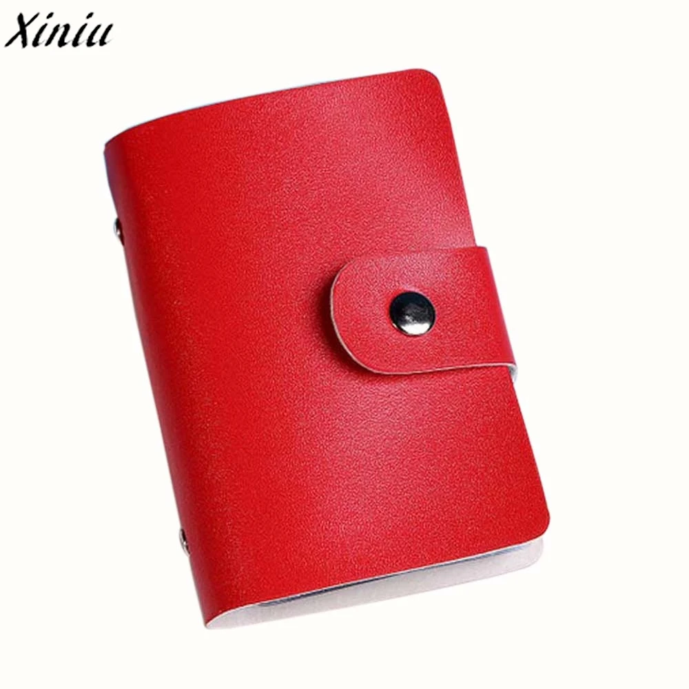 

Men Women Card Holder Wallet For Credit Cards Leather Solid Color Business Card Case Card Purse Porte Carte Bancaire #7316