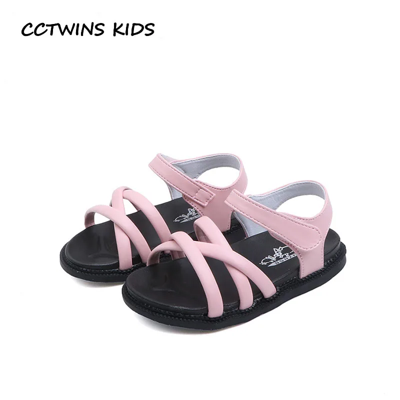 

CCTWINS Kids Shoes 2019 Summer Babys Pu Leather Shoes Children Fashion Princess Sandals Girls Brand Soft Flat Black PS418