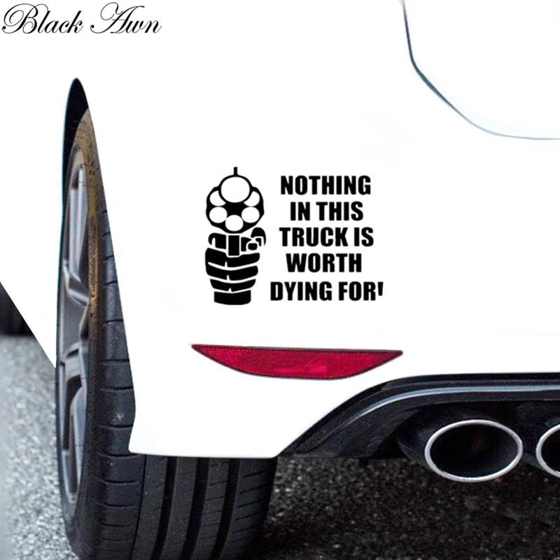 

Nothing in this car is worth dying for sticker Funny gun control truck window D057