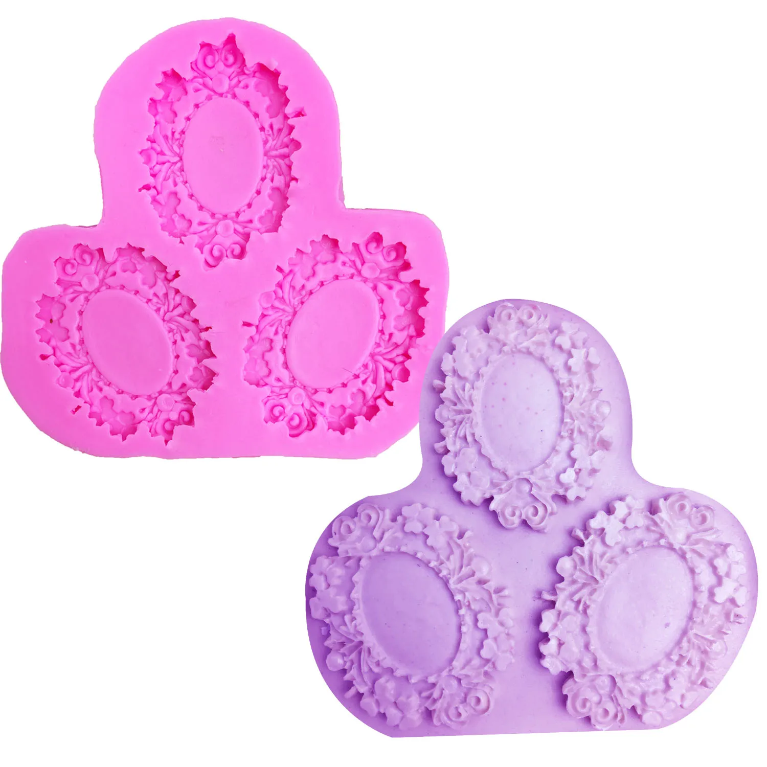 

M0267 DIY Mirror Fondant Cake Decorating Tools Frame Cupcake Chocolate Wedding Cake Border Silicone Kitchen Baking Moulds