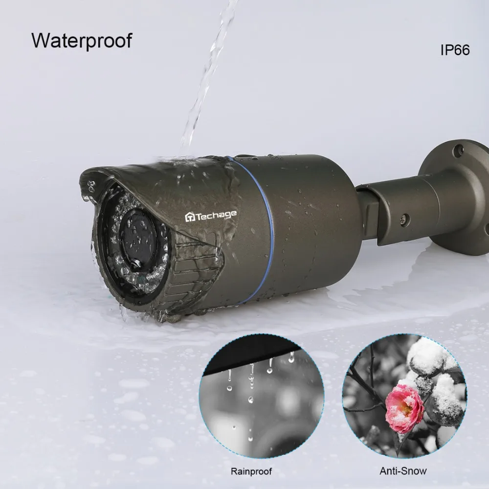  Techage 2.0MP 4.0MP 2.8-12mm Varifocal Lens 48V POE IP Camera Outdoor Waterproof P2P ONVIF CCTV Sec - 32712334911