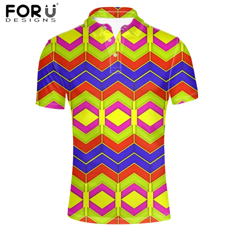 FORUDESIGNS/Модная рубашка поло, мужские рубашки, линейный короткий рукав, пуговицы, летние топы, футболки, мужские, треугольные, облегающие, Camisa Polo, мягкие