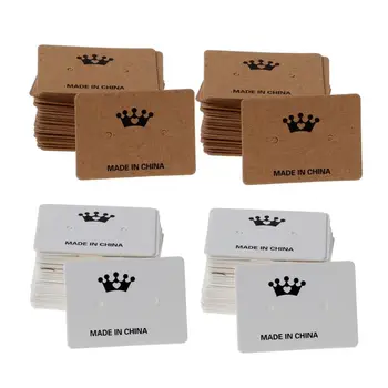 

100Pcs Jewelry Display Card Earrings Ear Studs Packing Hang Tag Rectangle Holder
