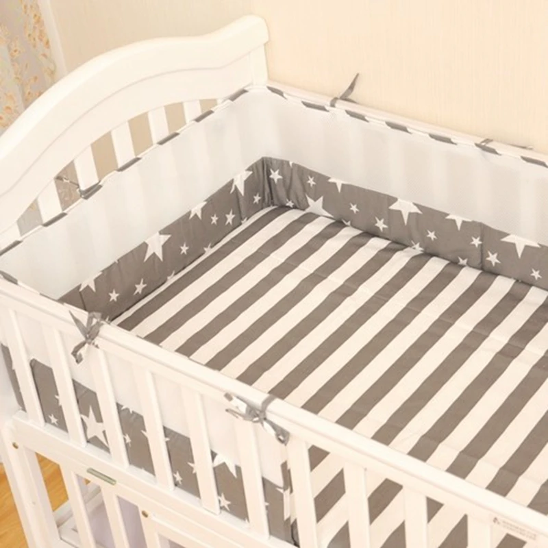 100cotton Grey Star Baby Bumper Bedding Sets Infant Bed Bumpers