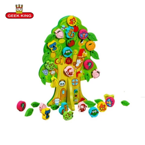 

GEEK KING montessori Animals and fruit trees wooden math toys for kids baby educational toys learning toys