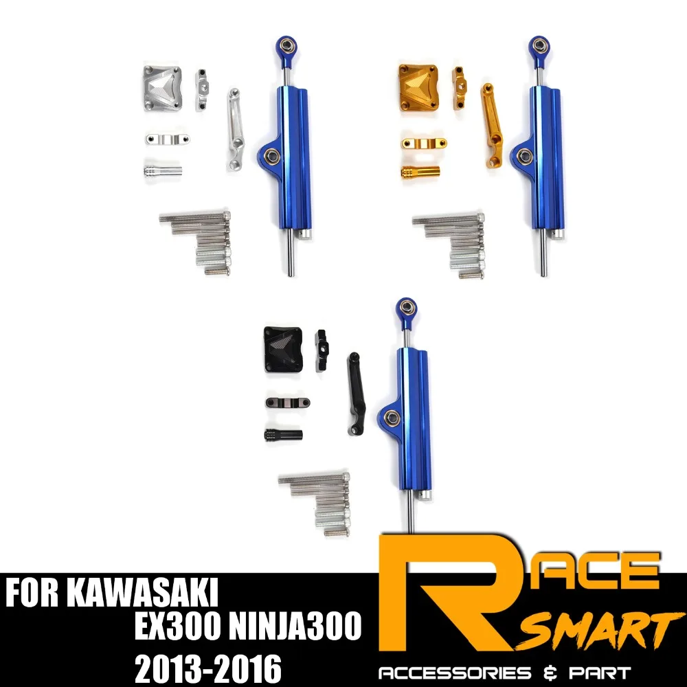 

For KAWASAKI EX300 NINJA300 2013 - 2016 Steering Damper Stabilizer Kit Motorcycle accessories CNC EX-300 NINJA-300 2014 2015