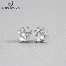 Todorova 10 пар блестящие хрустальные серьги-гвоздики с принтом собачьей лапы женские серьги для пирсинга серьги в виде животных Ювелирные изделия