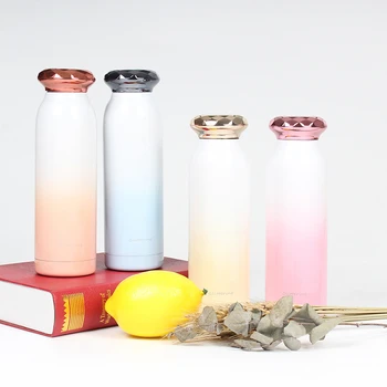 

Diamond Stainless Steel Vacuum Flasks Thermos Cup Coffee Tea Milk Travel Mug Thermo Water Bottle Gifts Glossy Thermocup 360ML