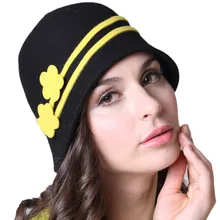 Free Shipping Women Winter Hats Felt Hats Cloche Hat Black Natural 100% Wool With Shawl Set Women Scarf