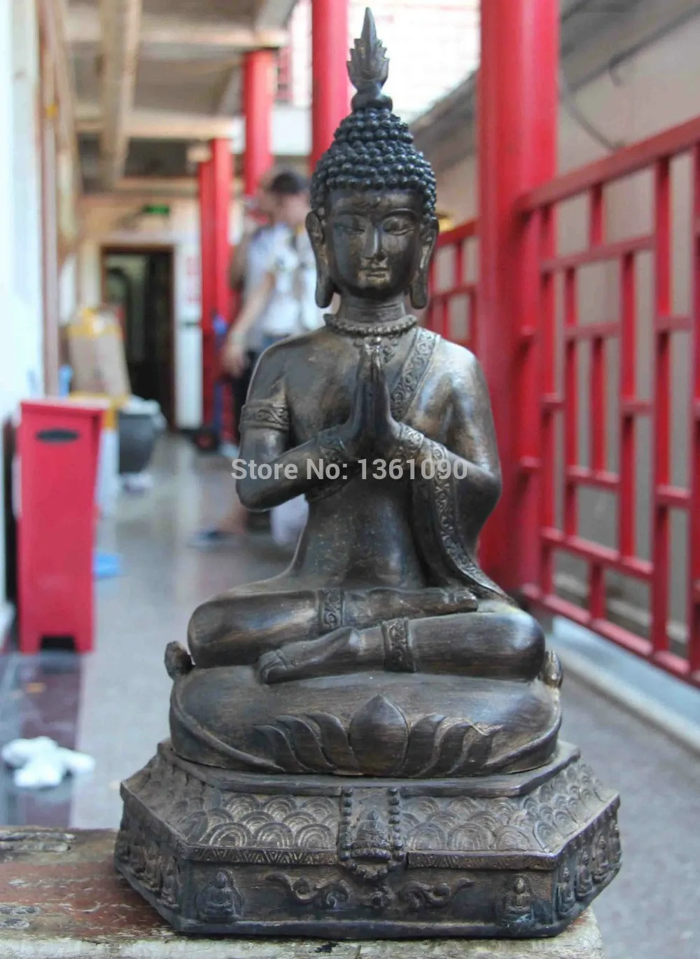 

xd 001020 Tibet Buddhism Temple Copper Bronze Thailand Sakyamuni Tathagata Buddha statue