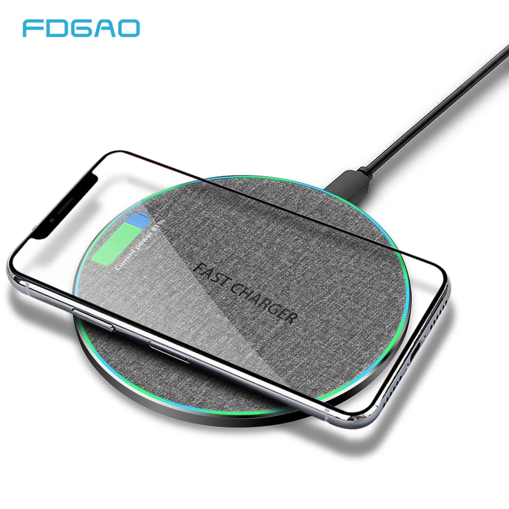 

FDGAO Qi Wireless Charger For iPhone XS Max XR X 8 plus 10W QC 3.0 USB Fast Charging Pad For Samsung Galaxy S10 S9 S8 Note 9 8