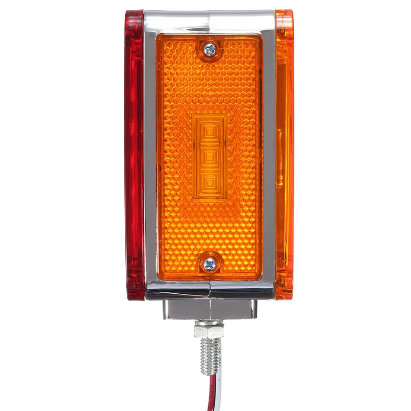 1 Pair LED Car Side Marker Lights Stop Turning Signal Lamp Taillight for 12V Truck Trailer Lorry Red Yellow
